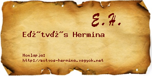 Eötvös Hermina névjegykártya